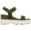 Sorel Women's Joanie IV Y Strap Wedge - Utility Green / Honey White -Sandals Outlet 9 29243.1707430926