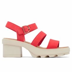 Sorel Women's Joanie Heel Ankle Strap - Red Glo / Honey White