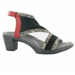 NAOT Women's Destiny - Perf. Black Suede / Cheetah Suede / Kiss Red Leather
