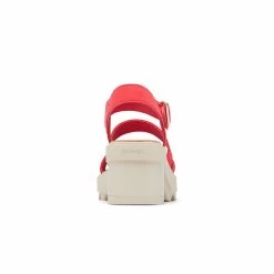 Sorel Women's Joanie Heel Ankle Strap - Red Glo / Honey White -Sandals Outlet B 27876.1709150068
