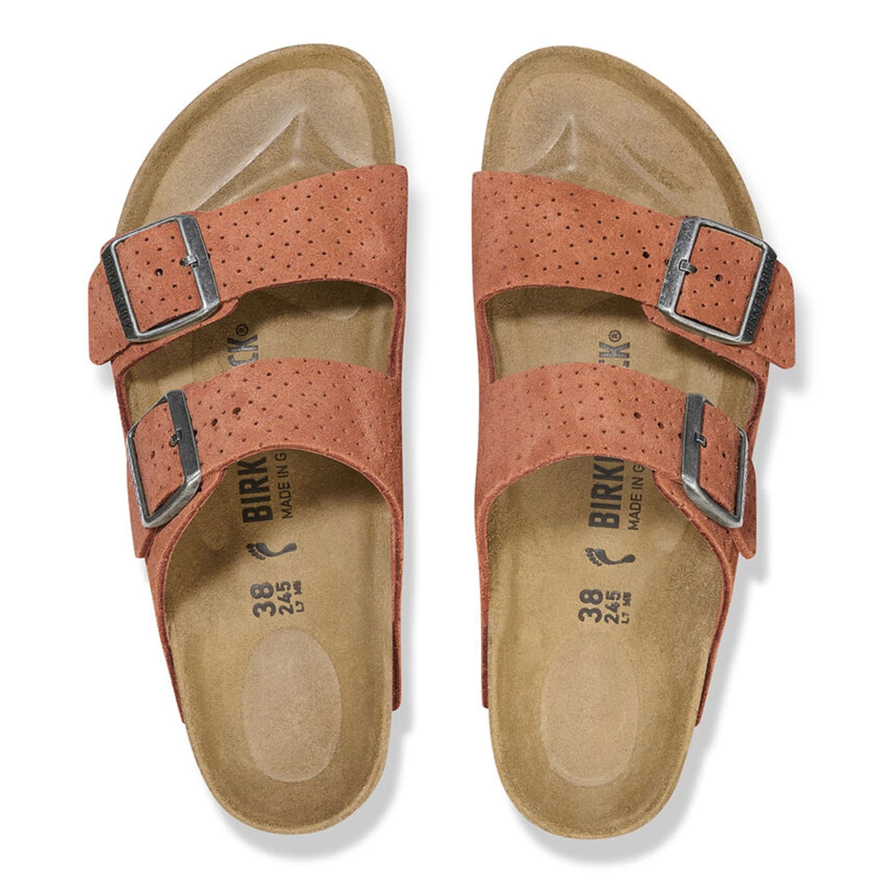 Birkenstock Arizona Suede Embossed - Dotted Burnt Orange (Narrow Width) 7 Birkenstock Arizona Suede Embossed - Dotted Burnt Orange (Narrow Width) - Image 5