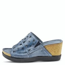 Spring Step Women's Fusawedge - Blue -Sandals Outlet B 64622.1679689002