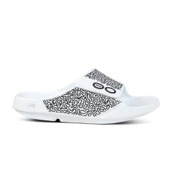 OOFOS OOahh Sport Flex Limited - White Labyrinth 10 OOFOS OOahh Sport Flex Limited - White Labyrinth -Sandals Outlet B 75347.1709316892