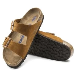 Birkenstock Arizona Soft Footbed Suede Leather - Mink (Regular Width) -Sandals Outlet Birk Arizona SFB Mink Hero 42462.1549055071