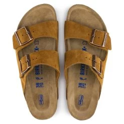 Birkenstock Arizona Soft Footbed Suede Leather - Mink (Regular Width) -Sandals Outlet Birk Arizona SFB Mink Top 90083.1549055073