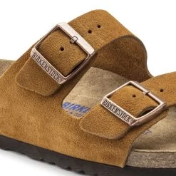 Birkenstock Arizona Soft Footbed Suede Leather - Mink (Regular Width) -Sandals Outlet Birk Arizona SFB Mink Zoon 79802.1549055068