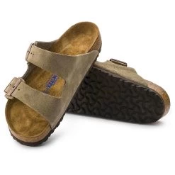 Birkenstock Arizona Soft Footbed Suede Leather - Taupe (Regular Width) -Sandals Outlet Birkenstock Arizona Soft Footbed Taupe Suede Regular Width 2 96651.1532103934
