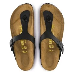 Birkenstock Women's Gizeh Birko-Flor - Black (Regular Width) -Sandals Outlet Birkenstock Womens Gizeh Black Birko Flor 5 24862.1532104220