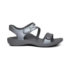 Aetrex Women's Jillian SportWater Friendly Sandal - Grey Shimmer -Sandals Outlet C 01284.1620419030