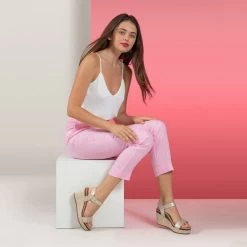 Aetrex Women's Sydney Quarter Strap Espadrille Wedge - Champagne 15 Aetrex Women's Sydney Quarter Strap Espadrille Wedge - Champagne -Sandals Outlet EW751 lifestyle 47732.1713208625