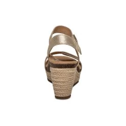 Aetrex Women's Sydney Quarter Strap Espadrille Wedge - Champagne 12 Aetrex Women's Sydney Quarter Strap Espadrille Wedge - Champagne -Sandals Outlet EW751 rear 95964.1713208617