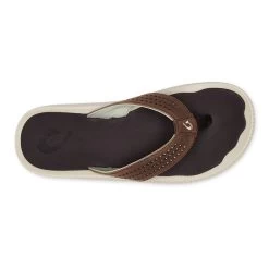 Olukai Men's Ulele Beach Sandals - Dark Wood -Sandals Outlet E 95016.1652975110
