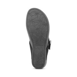 AetrexWomen's Tasha Thong Wedge - Black -Sandals Outlet FW140W bottom 76146.1652116816