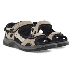 ECCO Women's Yucatan - Atmosphere / Ice White / Black -Sandals Outlet F 55642.1717860133