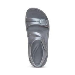 Aetrex Women's Jillian SportWater Friendly Sandal - Grey Shimmer -Sandals Outlet F 73976.1620419018