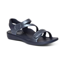 Aetrex Women's Jillian SportWater Friendly Sandal - Shimmer Navy