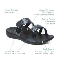 Aetrex Women's Janey Sport Water Friendly Slide - Pewter 17 Aetrex Women's Janey Sport Water Friendly Slide - Pewter -Sandals Outlet L9501W features 27277.1649954415