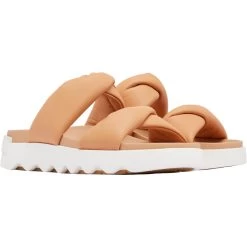 Sorel Women's Viibe Twist Slide - Honest Beige / Sea Salt -Sandals Outlet Pair 62396.1709580612