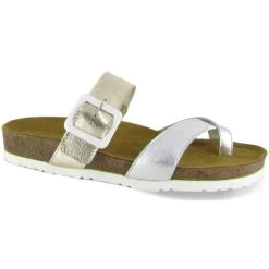Naot Women's Fresno - Soft Silver Leather / Radiant Gold Leather
