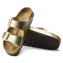 Birkenstock Women's Arizona Birko-Flor - Gold (Narrow Width) -Sandals Outlet arizona gold 3 61408.1585844274