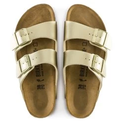 Birkenstock Women's Arizona Birko-Flor - Gold (Narrow Width) -Sandals Outlet arizona gold 5 35143.1585844272