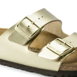 Birkenstock Women's Arizona Birko-Flor - Gold (Narrow Width) -Sandals Outlet arizona golf 8 79315.1585844243