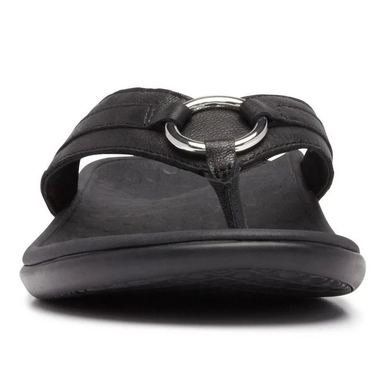 Vionic Women's Tide Aloe Toe Post - Black Leather 5 Vionic Women's Tide Aloe Toe Post - Black Leather - Image 3