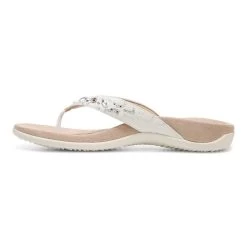Vionic Women's Lucia Toe Post - White Snake -Sandals Outlet gallery lucia whitesnak left 22756.1683054513