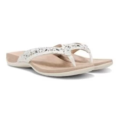 Vionic Women's Lucia Toe Post - White Snake -Sandals Outlet gallery lucia whitesnake pair1 83402.1682977338